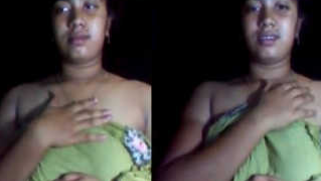 Desi slut with big pigtail changes XXX clothes flashing naked sex back