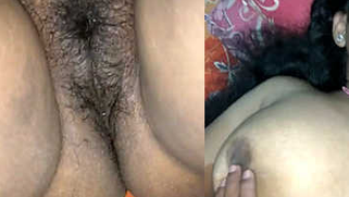 Indian shows off her XXX nipples but man touches them in a sex video