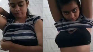 Indian girl knows there's a XXX camera filming her sex showering