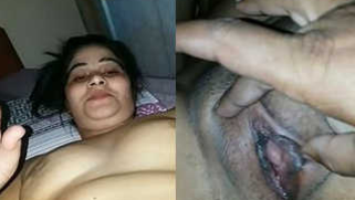 Naked Indian model finishes day with sex lover touching XXX labia