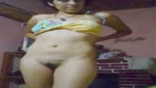 Female exposes her sex body trying on different XXX underwear on camera