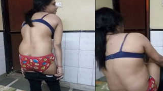 Indian female exposes her sex rear on XXX lover's camera in the bedroom