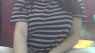 Housewife gives her sex zones away performing a XXX show of masturbation