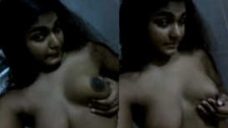 Desi takes her sex breasts to light and touches them in a XXX way