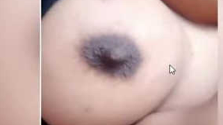 Female shamelessly flashes her XXX tits in close-up Desi solo porn