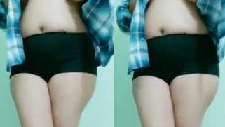 Female from India opens her sex shirt to flash XXX boobies a bit