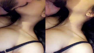 Indian flashes her XXX boob while sex lover is kissing her lips