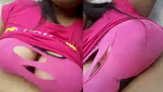 Desi doesn't take top off cause XXX hooters are seen through sex fabric