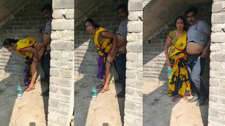 Desi Couple caught fucking outdoor XXX sex
