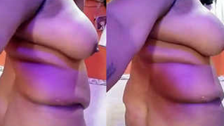 Curvy Desi belle shows on camera natural jugs and hairy XXX pussy