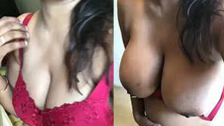 Gorgeous Desi housewife not shy to free her big XXX melons from bra