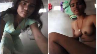 Slender Desi teen shows XXX assets while changing clothes at home