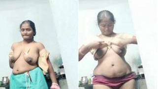 Modest Desi gal with saggy XXX tits changes clothes in front of cam