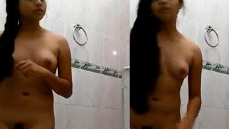During relax in bathroom naked Desi teen records quick solo XXX clip | XXX Video on AllSex.XXX