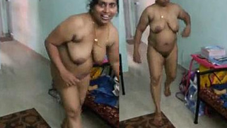 Chubby Desi aunty with XXX jugs caught naked by her perverted hubby