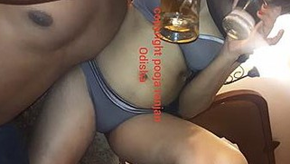 Amateur Desi teen drinks beer with BF being dressed in XXX lingerie