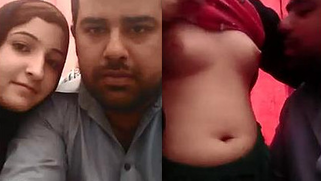 Handsome Desi guy and GF in XXX hijab make out in front of camera