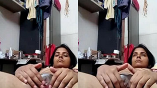 Slender Desi girl lies in the closet and gently touches XXX peach