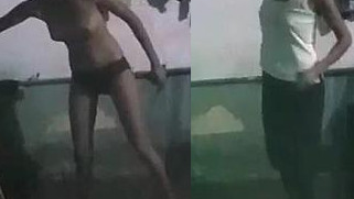 Skinny Desi girl washes her naked body during outdoor XXX shower