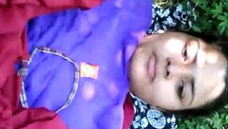 Outdoor porn video in which Indian man impales wife's hairy snatch