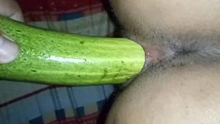 Cutest Indian girl gives her XXX snatch to cameraman for sex with squash