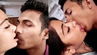 Indian woman with full XXX lips kisses her sex lover in front of the camera