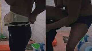 After sex XXX stallion films Indian bitch putting on clothes