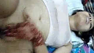 Indian girl masturbates XXX orifice after sex with creampie