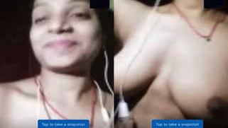 Relaxed Indian girl shows XXX assets during sex video chat with BF