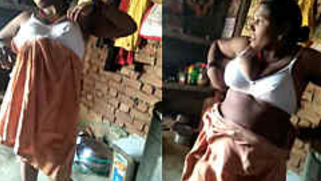 Desi woman sneaks in XXX garage to give hubby glance of her sex melons