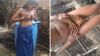 Slim Desi teen caught outdoors washing XXX body after sex with BF