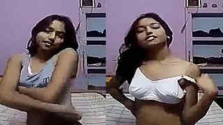Indian girl shows off her sex breasts in a private XXX webcam show