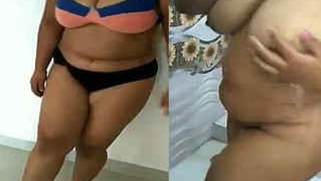 Sex striptease is a very XXX game so busty Desi MILF gets naughty