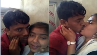 Girl kisses her Indian sex partner's lips in an amateur XXX video