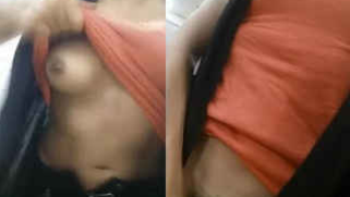 Shameless Indian office girl films XXX video of her flashing sexy breast