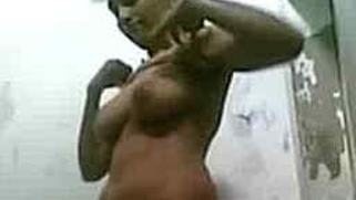 After sex chesty Indian gal washes boobs and hairy XXX muff in shower