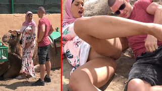Muslim lady in hijab enjoy hot sex! Buxom DESI52 girl fucked in the desert.