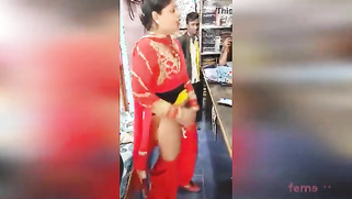 Lewd Desi aunty flashes her hairy pussy in the shop | XXX Video on AllSex.XXX