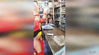 Lewd Desi aunty flashes her hairy pussy in the shop | XXX Video on AllSex.XXX