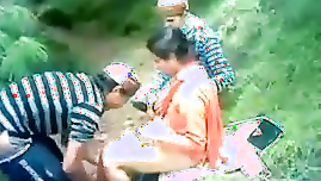 Desi lewd aunty fucked by three boys in forest for money | XXX Video on AllSex.XXX