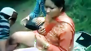 Desi lewd aunty fucked by three boys in forest for money | XXX Video on AllSex.XXX