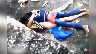 Voyeur records XXX Paki dude having active outdoor sex with a girl