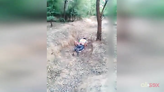 Paki hubby and wife get caught having sex outdoors by XXX voyeur