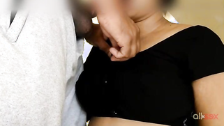 Slutty stepsis gets XXX cum on Paki boobs after oral sex with bro | XXX Video on AllSex.XXX