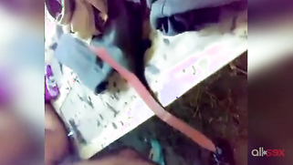 Skinny guy has fast outdoor sex with XXX Paki auntie on the table | XXX Video on AllSex.XXX