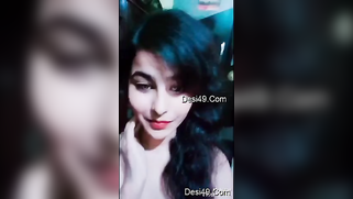 Stunning Paki XXX girl shows perky tits and sex-hungry bald pussy