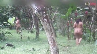 Two hot and sexy Desi aunty bathing in a outdoor under rain together | XXX Video on AllSex.XXX