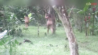 Two hot and sexy Desi aunty bathing in a outdoor under rain together | XXX Video on AllSex.XXX