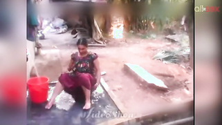 Indian MILF sits outdoors and washes erogenous zones flashing boobs | XXX Video on AllSex.XXX