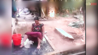 Indian MILF sits outdoors and washes erogenous zones flashing boobs | XXX Video on AllSex.XXX